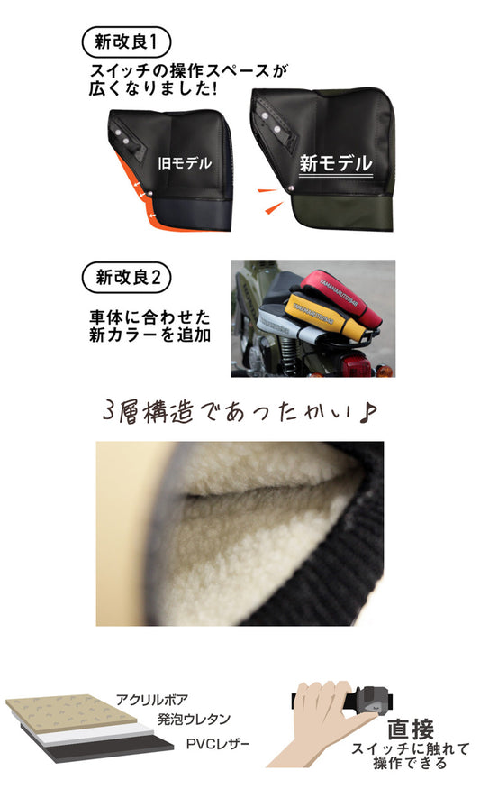 【YAMAMARUTO】クロスカブ&ハンターカブ用ハンドルカバー03【HC-UPM003】