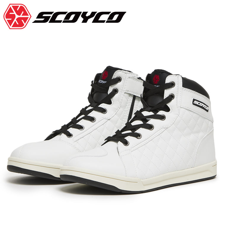 SCOYCO カジュアルライディングシューズ ホワイト MT054 バイクシューズ