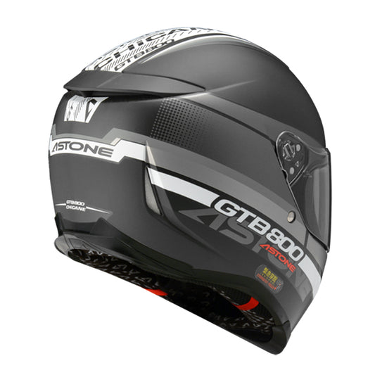 バイクフルフェイスヘルメット ASTONE(アストン) GTB800 ABS インナーシールド装備 グラフィック MATT BLACK/AO10 SILVER