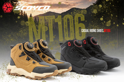 アクティブなツーリングをサポートするSCOYCO「MT106」カジュアルライディングシューズ 