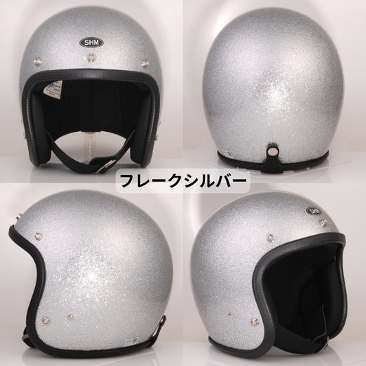 バイクヘルメット DIN MARKET ディンマーケット ジェットヘルメット SHM Lot 504 フレーク塗装 ラメ塗装  日本製 SG基準 取寄品