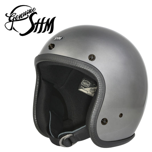 バイクヘルメット DIN MARKET ディンマーケット ジェットヘルメット SHM Lot 505 ベアメタル塗装 鉄 シルバー ヴィンテージ 日本製 SG基準 取寄品