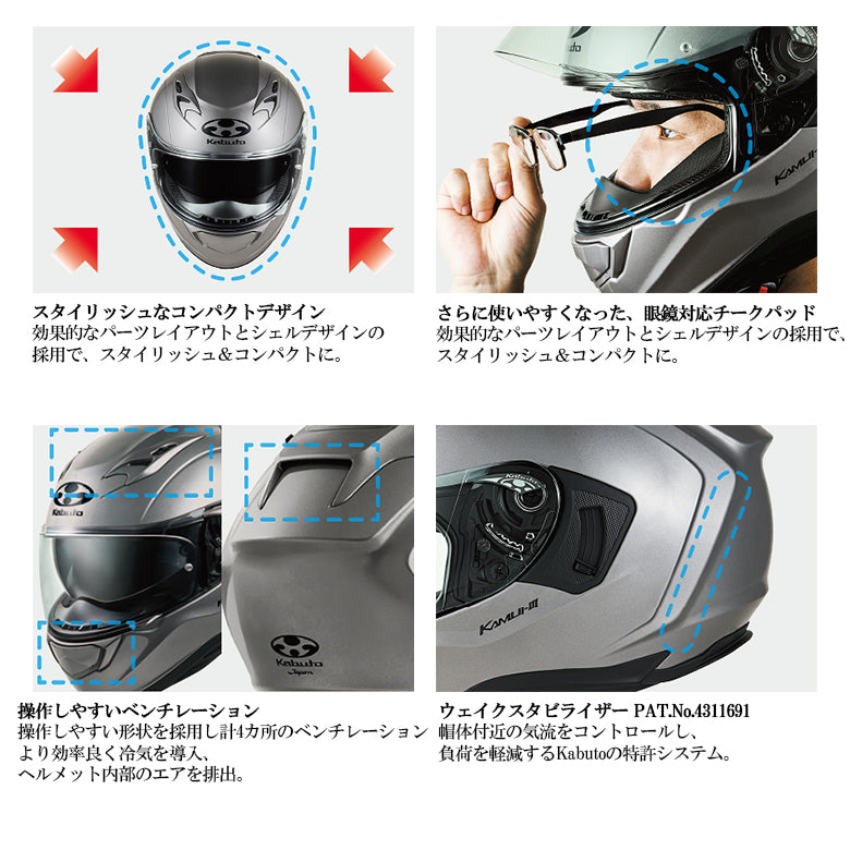 バイクヘルメット OGK KABUTO(オージーケーカブト)KAMUI-3