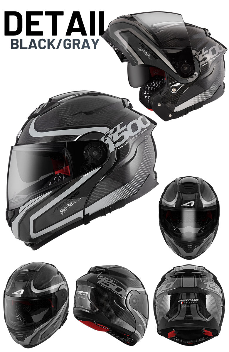 ASTONEシステムヘルメット【RT1000 Lサイズ／インナーバイザー】 システムへルメット アストン RT1000 バイク用 フルフェイスへ