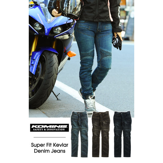 【アウトレット】KOMINE コミネ スーパーフィットケブラーデニムジーンズ PK-718II 	Indigo_Blue WM/28