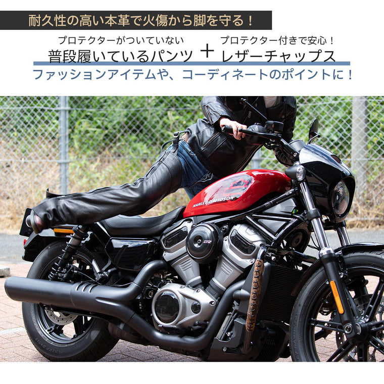 【DEGNER】プロテクター付きヒートガードレザーチャップス【CH-11】