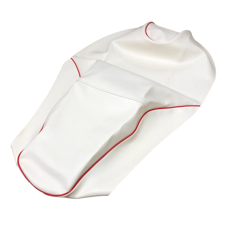 PCX125(JF56) シートカバー 白生地・赤パイピング 張替え 純正シート補修用 日本製 アルバ【メーカー品番：HCH1203-C20P40】