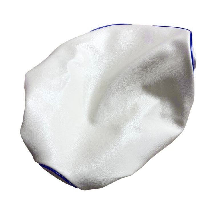 ジョグ(3KJ/3RY/3WF) シートカバー 白生地・青パイピング  被せるタイプ 純正シート補修用 日本製 アルバ【メーカー品番：YCR2012-C20P50】