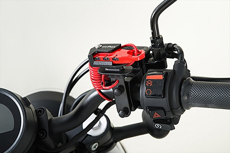 【モトフィズ】ヘルメット用ワイヤーロック コイル レッド MF-4760