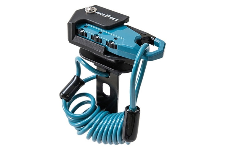 【モトフィズ】ヘルメット用ワイヤーロック コイル サックスブルー MF-4761