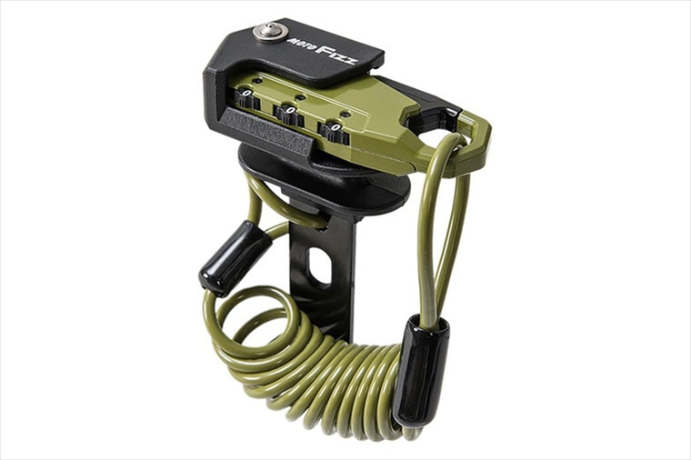 【モトフィズ】ヘルメット用ワイヤーロック コイル オリーブ MF-4762