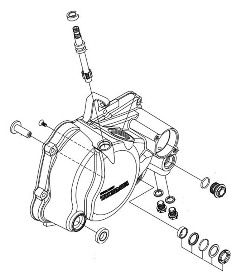 【スペシャルパーツタケガワ】SPタケガワ    R.クランクケースカバー ASSY.       アルミニウムダイカスト（バフ研磨／クリア塗装） 00-02-0130