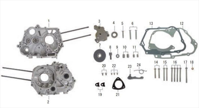 【スペシャルパーツタケガワ】SPタケガワ クランクケースセット コンプリートエンジン（4SM／138cc） 01-00-0052
