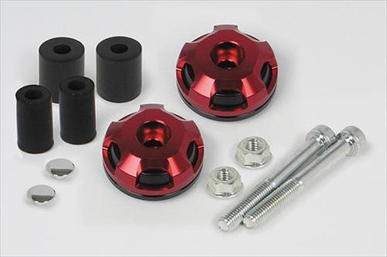 SP TAKEGAWA(スペシャルパーツタケガワ)｜2ピースハンドルバーエンド BLK/RED｜06-01-0380