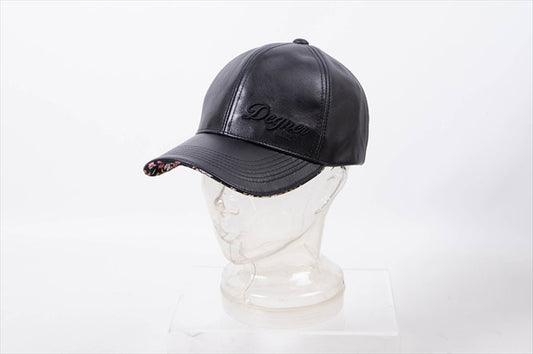 【カザン】レザーキャップ                 京桜 BLACK CP-24K