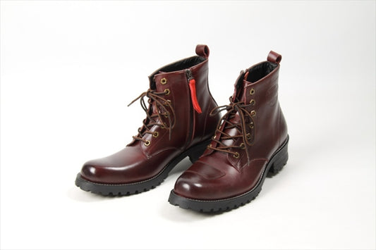 【デグナー】シフトガード付レザーZIPブーツ     ワイン 30.0cm HS-B6