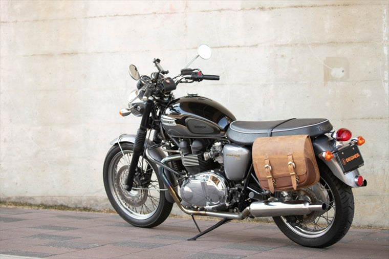 【デグナー】ボンネビル専用サドルバック ブラウン ボンネビルT100/T120(04-22)、ストリートスクランブラー(17-22) SB-94
