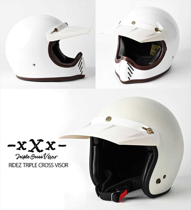 ライズ｜バイザー TRIPLE CROSS WHITE｜4527625125186