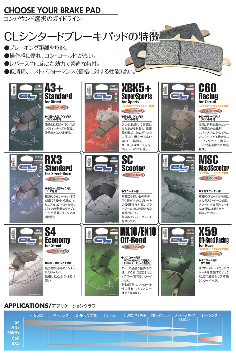 CL BRAKES(旧カーボンロレーヌ)｜CL1276-XBK5 CL ブレーキパッド｜1276-XBK5