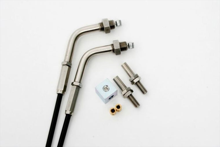 【アクティブ】アクティブ     DIYスロットルワイヤー T-EVO／EVO2   ステン金具／アウターBLK 95度角 1400mm 2本入 1060300