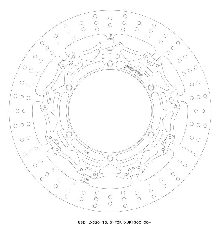 【ゲイルスピード】クロスロックディスクローターFφ320 R   T=5.0 F)XJR1300 00- GSBDF0015R