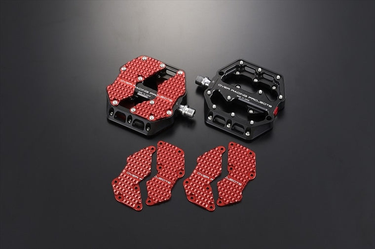OVER RACING(オーヴァーレーシング)｜フラットペダル ラージ BLK/RED｜51-06-03B