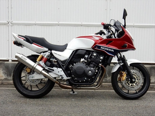 マフラー  ダブルアールズ WR`S S O ラウンドステンレスサイレンサー CB400SF SB 08-17(EBL-NC42) BF1455JM 4548916376421 取寄品