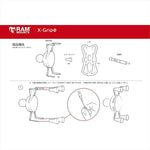 RAM MOUNTS(ラムマウント)Xグリップ S ＆マスターシリンダークランプセット 標準アーム U字ボルト付 1インチボールRAM-B-174-UN7U