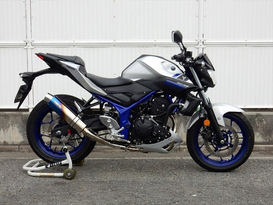 マフラー  ダブルアールズ WR`S フルEX ラウンド焼き色チタンサイレンサー YZF-R25 15-17(JBK-RG10J) MT-25 16-17(JBK-RG10J) LS2250JM 4548916878840 取寄品