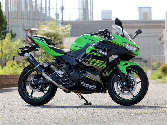 【ダブルアールズ】WR`S S／O ラウンドカーボンサイレンサー Ninja400 18-21 2BL-EX400G／22- 8BL-EX400L BC4430JM