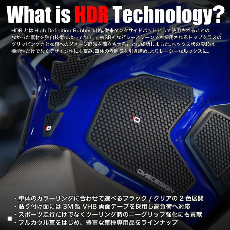 ワンデザイン｜タンクサイドパッド HDR クリア｜HDR336
