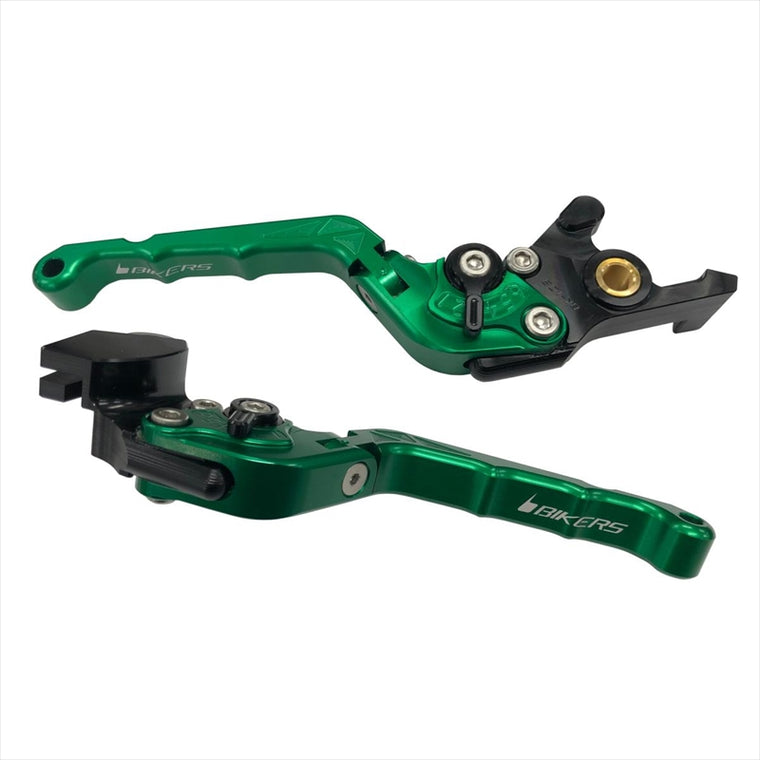 BIKERS(バイカーズ) | レバーセット 可倒式 カーブタイプ グリーン | K0526-GRN | ZX-25R 20-24 Ninja650/Z650 17-25 Z900 18-24