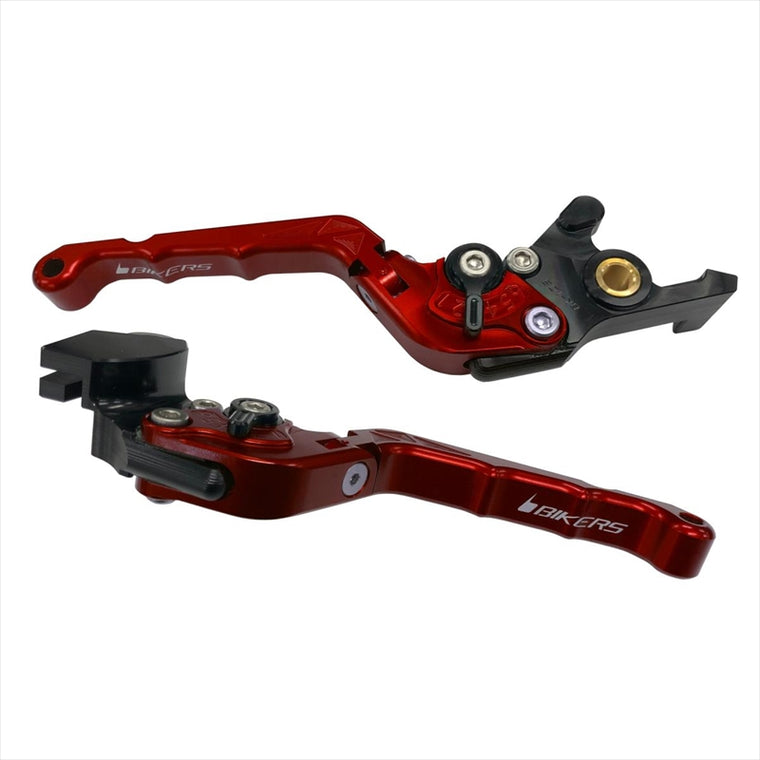 BIKERS(バイカーズ) | レバーセット 可倒式 カーブタイプ レッド | K0526-RED | ZX-25R 20-24 Ninja650/Z650 17-25 Z900 18-24