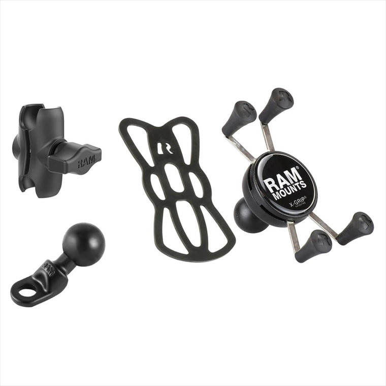 RAM MOUNTS(ラムマウント)Xグリップ S ＆9mm穴ミラーフレームベースセット ショートアーム 1インチボールRAM-PL2