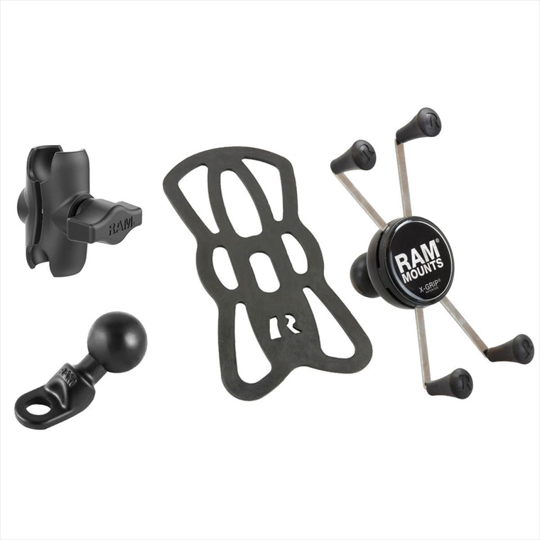 RAM MOUNTS(ラムマウント)Xグリップ M ＆9mm穴ミラーフレームベースセット ショートアーム 1インチボールRAM-PL3