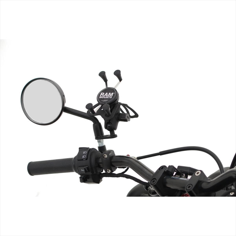 RAM MOUNTS(ラムマウント)Xグリップ S ＆11mm穴ミラーフレームベースセット ショートアーム 1インチボールRAM-PL4