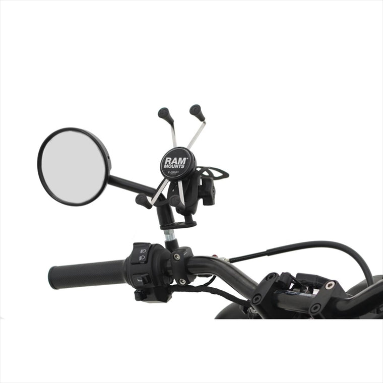 RAM MOUNTS(ラムマウント)Xグリップ M ＆11mm穴ミラーフレームベースセット ショートアーム 1インチボールRAM-PL5