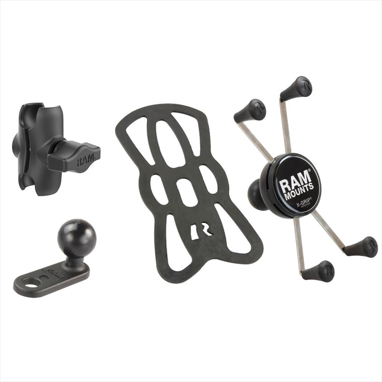 RAM MOUNTS(ラムマウント)Xグリップ M ＆11mm穴ミラーフレームベースセット ショートアーム 1インチボールRAM-PL5