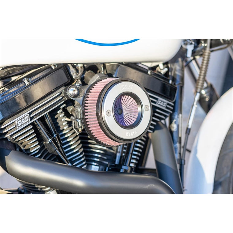 エスアンドエスサイクル | S＆S AirStinger エアスティンガーステルス エアクリーナー アルミリング ナチュラルフィニッシュ ツインカム ケーブル2本引  01-17 | 170-0716A