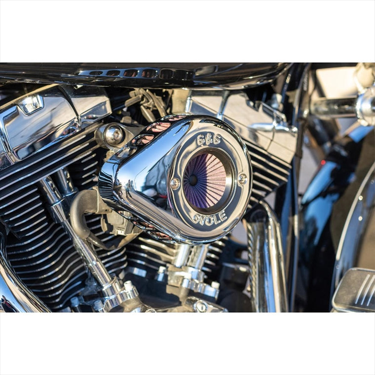エスアンドエスサイクル | S＆S AirStinger エアスティンガーステルス エアクリーナーキット クローム ツインカム ケーブル2本引  01-17 | 170-0721A