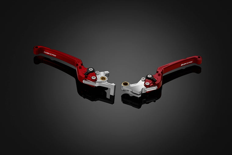 BIKERS(バイカーズ)｜レバーセット 可倒式 フラットタイプ レッド｜H1028-RED