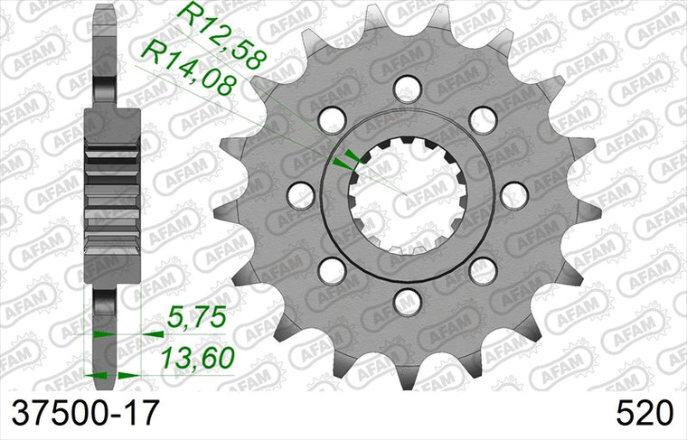 AFAM(アファム)｜Fスプロケット 520-17｜37500-17