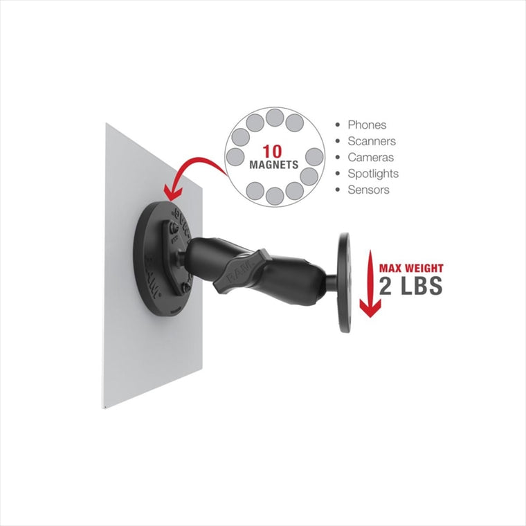 RAM MOUNTS(ラムマウント)タフマグネットベース 直径88mm 1.5インチボールRAM-238-MAG88U