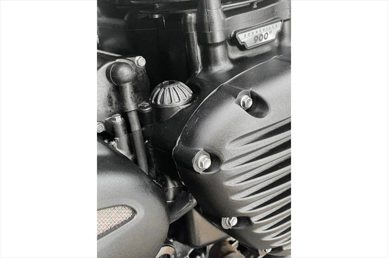 MOTONE CUSTOMS(モートーン)｜オイルフィラーキャップ ROSWELL ブラック｜MMU054