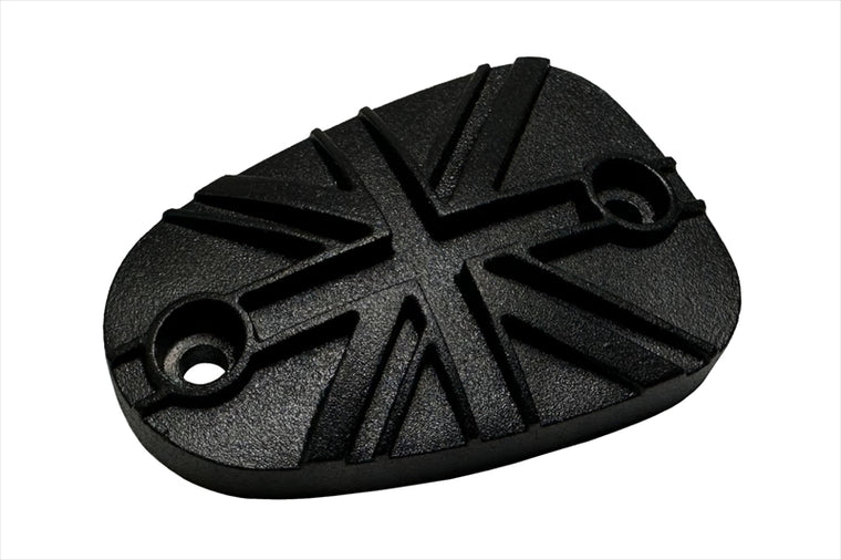 MOTONE CUSTOMS(モートーン)｜マスターシリンダーキャップ ユニオンジャック ブラック アルミダイキャスト｜MMU073
