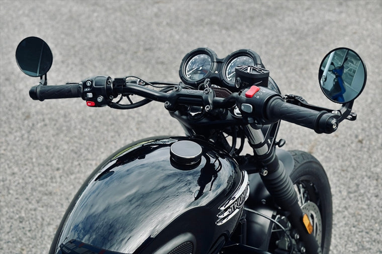MOTONE CUSTOMS(モートーン)｜マスターシリンダーキャップ ユニオンジャック ブラック/ポリッシュ アルミダイキャスト｜MMU074
