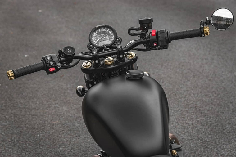 MOTONE CUSTOMS(モートーン)｜フロントフォークキャップ GUVNORS ブラス｜MMU512