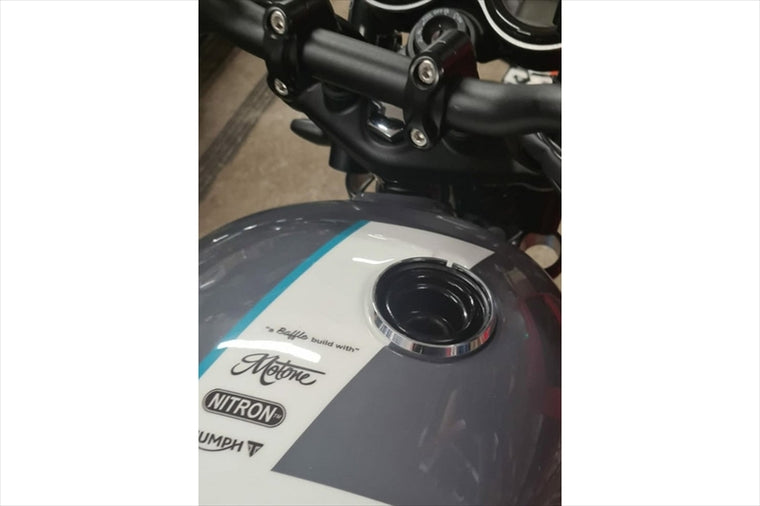 MOTONE CUSTOMS(モートーン)｜タンクキャップリング シルバー アルミビレット｜MMU554