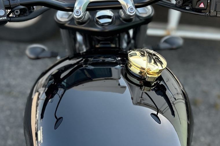 MOTONE CUSTOMS(モートーン)｜モンツァタンクキャップ ブラス｜NMX020+NMX003