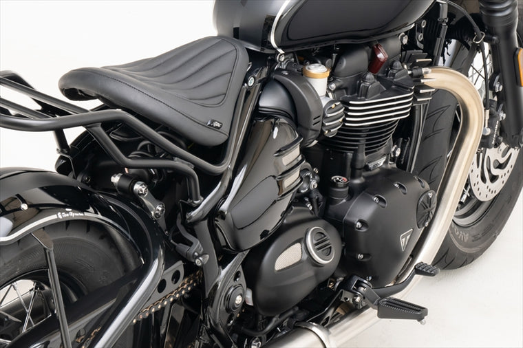 MOTONE CUSTOMS(モートーン)｜サイドカバー VENTURA リブ グロスブラック｜MTE163